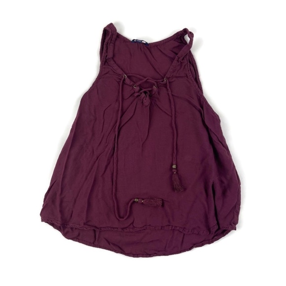 Aeropostale Womens Juniors Tank Burgundy Small Pet - Picture 1 of 7